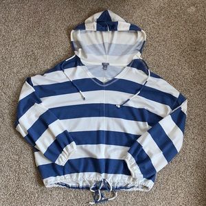 American Eagle Striped Cropped Sweatshirt, Size XS